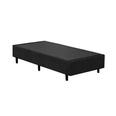 Base Box Solteiro Preto Suede 88x188