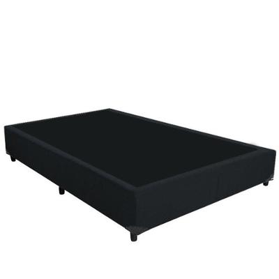 Base Box Casal Suede Preto 38x138x188