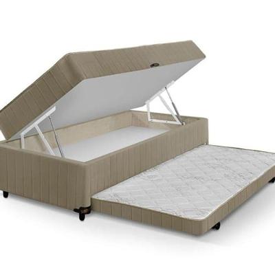 Bibox Solteiro Com Espuma Nas Duas Camas, Baú E Auxiliar 5cm