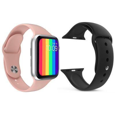 Kit 1 Smartwatch W26 Rosa Android Ios+Pulseira Preto