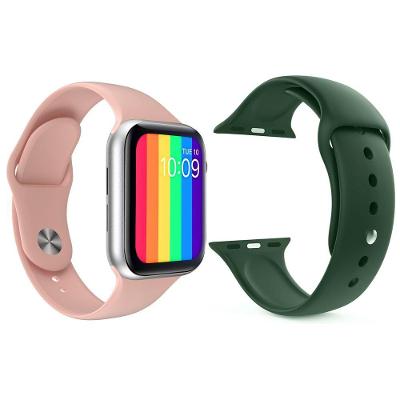 Kit Smartwatch Iwo12 Lite Rosa +Pulseira Verde Escuro