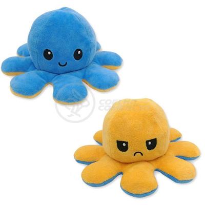 Polvo Reversível Feliz E Bravo 2 Em 1 Macio Azul E Amarelo