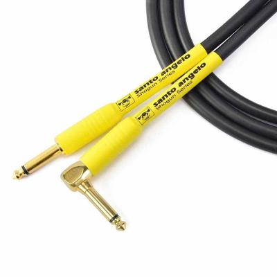 Cabo De Guitarra Shogun 0,75Mm Conector Em Ouro Mts Preto