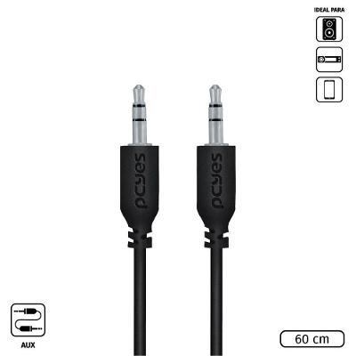 Cabo P2 3.5mm Macho Para P2 3.5mm Macho 28awg Puro Cobre 60 Cm - P35m-06