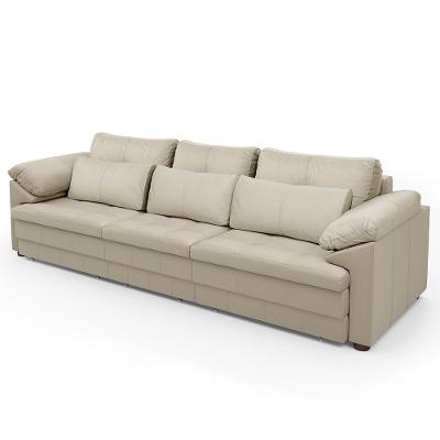 Sofá Retrátil 3 Lugares Para Sala 257cm Dijon Couro Creme S07 - Mpozenato