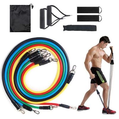 Kit Extensor Elástico 11 Peças – Exercício Fitness, Pilates, Yoga, Academia, Musculação