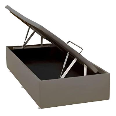 Base Baú Physical Camurça Bege Para Solteiro com 88x188x39cm 1051612185 Ortobom