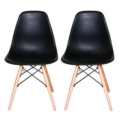 Kit Com 2 Cadeiras Charles Eames Eiffel Preto
