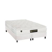 Cama Box King: Colchão Molas Ensacadas Luckspuma MasterPocket Lucksfaction Plus + Base CRC Courano White(193x203) - 1