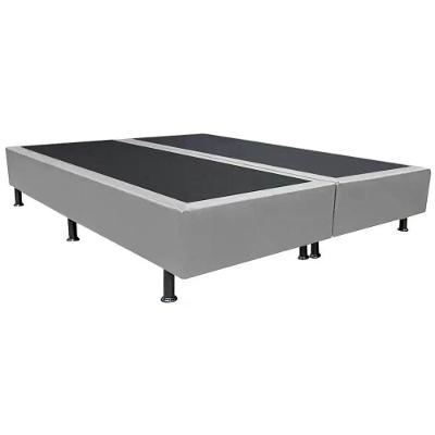 Cama Base Box King Bipartido Cinza Suede 38x193x203