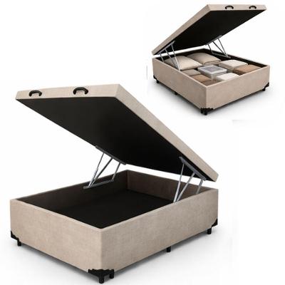 Cama Box Baú Casal Suede (138x188) Reforçada - Bege