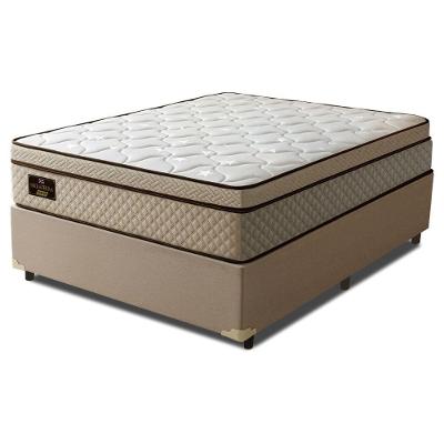 Cama Box Desmontável Colchão King Gazin Inglaterra Premium Molas Ensacadas Euro Pillow 193x203x70cm Bege - Branco