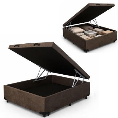Cama Box Baú Casal Suede (138x188) Reforçada - Marrom