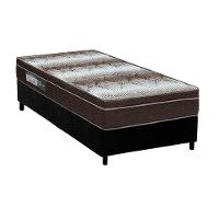Cama Box Solteiro: Colchão Ortopédico Ortobom Light OrtoPillow + Base CRC Suede Black(88x188) - 1