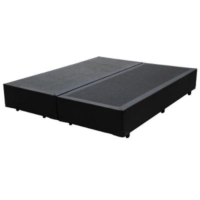 Base Box King Bipartido Preto Sintético 198x203