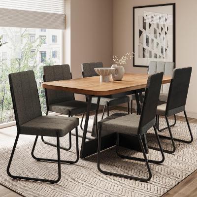 Conjunto Sala De Jantar 6 Cadeiras Vivera Carraro Preto