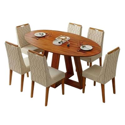 Conjunto Sala De Jantar Mesa 1,80m Vick 6 Cadeiras Bel Madeirado-cappuccino