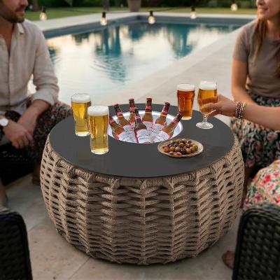Mesa De Centro Cervejeira Em Aço E Corda Náutica Rami Harpia