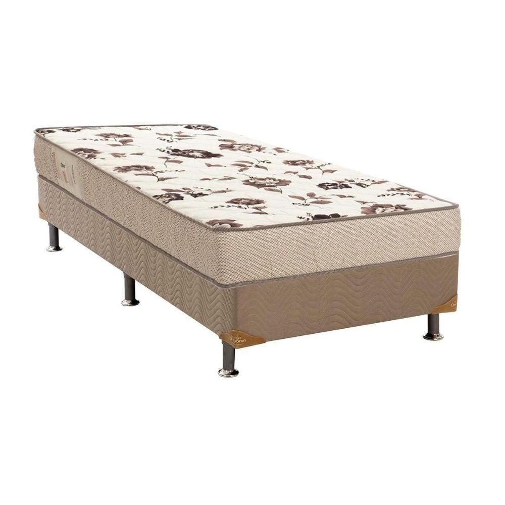 Cama Box Solteiro: Colchão Espuma Ortobom D28 Physical Mega Resistente + Base CRC Suede Clean(88x188) - 1