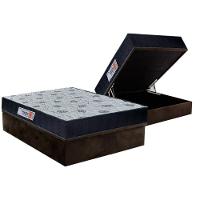 Cama Box Baú Casal: Colchão Ortopédico Orthoflex Foggia Sogni Unic Face + Base CRC Suede Brown(138x188) - 1