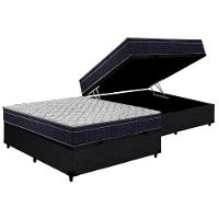 Cama Box Baú Casal: Colchão Espuma D45 Ortobom Airtech 150 + Base CRC Courano Black(138x188) - 1