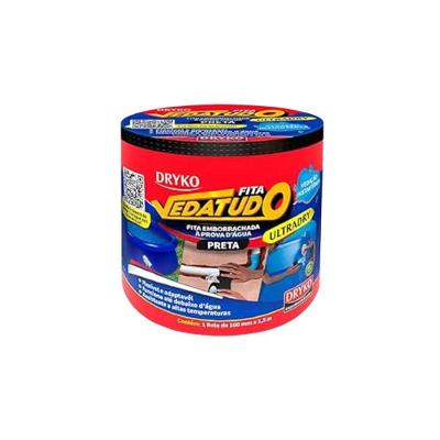 Fita Multiuso Emborrachada Super Fita Vedatudo Ultradry 10cm X 1,5m - Dryko Preto