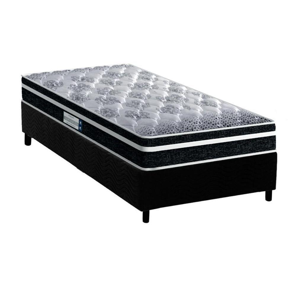 Cama Box Solteiro: Colchão Ortopédico Probel D33/EP Anatômico Advanced Tech1500 Plus + Base CRC Suede Black(88x188) - 1