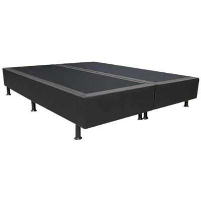 Cama Base Box Casal Bipartido Preto Suede 138x188