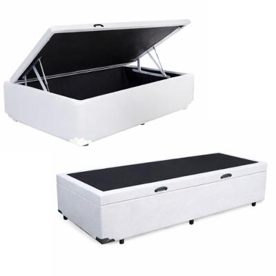 Base Cama Baú Solteiro Corino (88x188) Reforçada - Branco