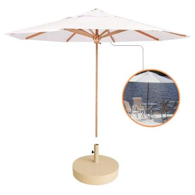 Guarda Sol Ombrelone 3,00m + Base 40kg Para Praia Piscina Jardim Branco