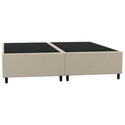 Base Box Casal Bipartido Bege 138x188 Suede