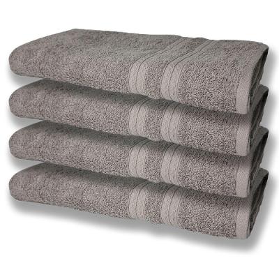4 Toalhas Super Felpudas Grande E Grossa Algodão 80x150 Cinza