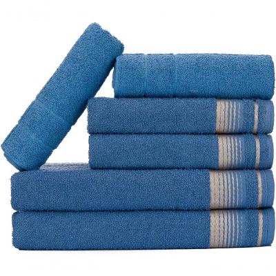 Jogo De Toalhas Luxury Soft Beka 360 G-m2 2 Banho + 2 Rosto + 2 Piso Luxo Azul