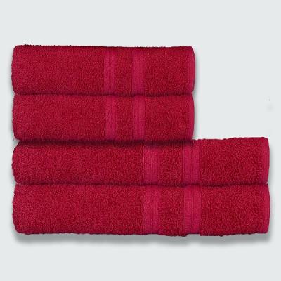 Jogo De Toalhas Itália Soft 4 Pçs - 2 Banho E 2 Rosto 430g-m2 100% Algodão Cereja
