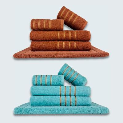 Jogo De Toalhas 10 Pçs Coleção Montreal 100% Algodão Marrom + Verde