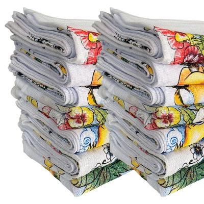Kit Panos De Prato Branco Estampado Legitimo Pé De Galinha Grosso Branco Quantidade 5 Panos Prato