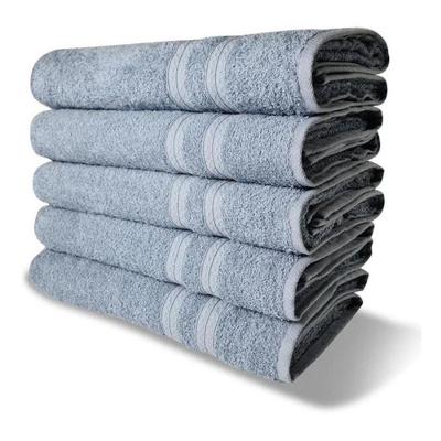 Kit Com 6 Toalhas Banho 430g-m2 Grande Grossa 80x150cm Itália Soft Azul Claro