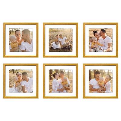 Kit 6 Quadros Porta Retrato Foto 15x15 Paspatur Branco 22x22 Moldura:moldura Marfim