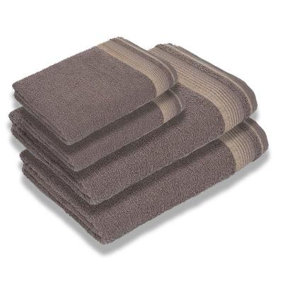 Kit 4 Toalhas Luxury Soft Beka 360 G-m2 2 Banho + 2 Rosto Luxo Cinza