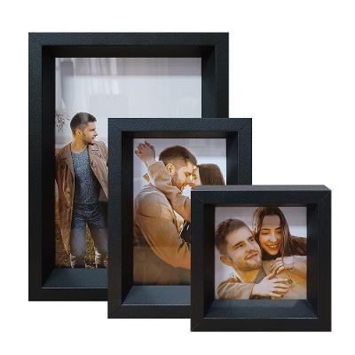 Kit 3 Porta Retrato Vertical Foto Moldura Luxo Título:moldura Preta Com Acrílico