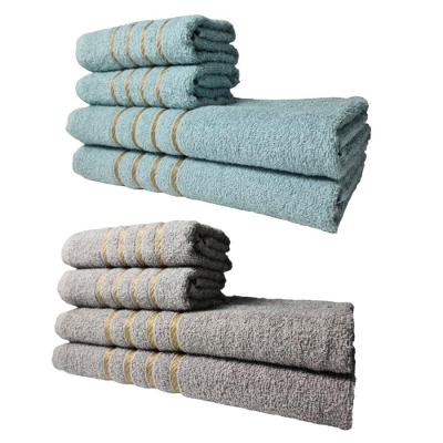 Kit 8 Toalhas Grandes Montreal 4 Banhos 4 Rostos Verde + Cinza