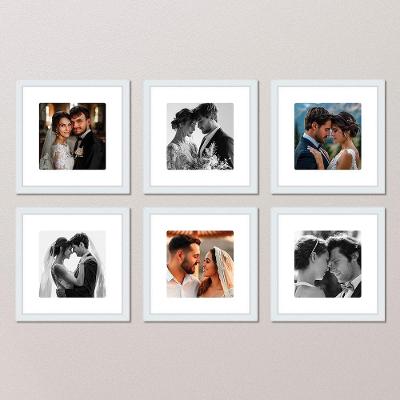 Kit 6 Quadros Decorativos Personalizados Foto Moldura Vidro Cor:moldura Branca;título:30x30 Com Vidro Acrílico