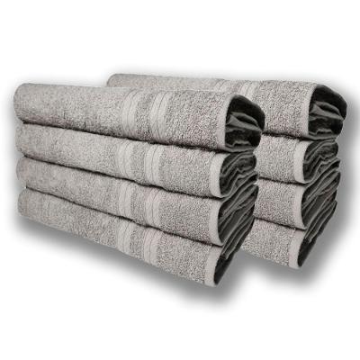 Kit 8 Toalhas De Banho Itália Soft 100% Algodão 430g-m 80x150cm - Cinza
