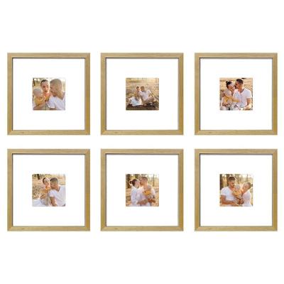 Kit 6 Quadros Porta Retrato Foto 10x10 Paspatur Branco 22x22 Moldura:moldura Mel