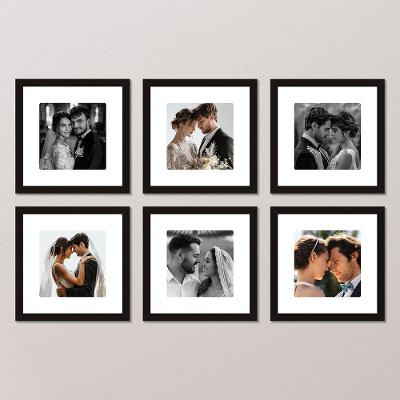 Kit 6 Quadros Decorativos Personalizados Foto Moldura Vidro Cor:moldura Preta;título:30x30 Com Vidro Acrílico
