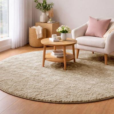 Tapete Redondo Milano Soft Pérola Antiderrapante Tamanho:1,50