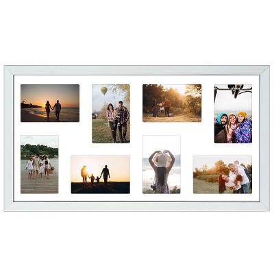Quadro Multifotos 8 Fotos 10x15 Paspatur Branco 32x62 Moldura:moldura Branca