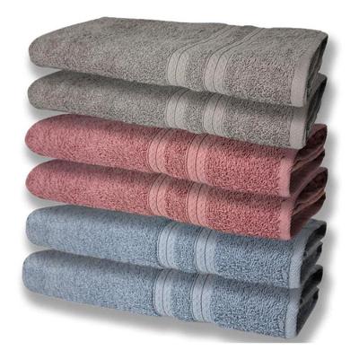 6 Toalhas Grande Super Felpudas E Grossa 80x150 Azul + Rose + Cinza