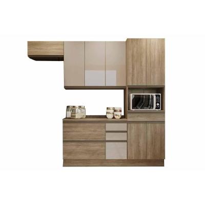 Kit de Cozinha Completa 5 Peças Maxxi  (2 Armários + 1 Balcão + 1 Paneleiro + 1 Complemento) C5P38 Nogal - Kappesberg