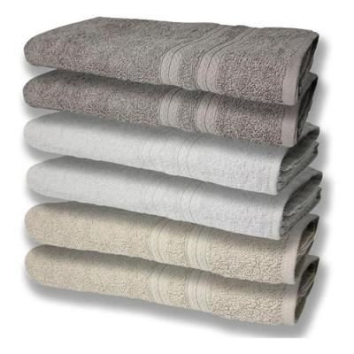 6 Toalhas Grande Super Felpudas E Grossa 80x150 Bege + Branco + Cinza